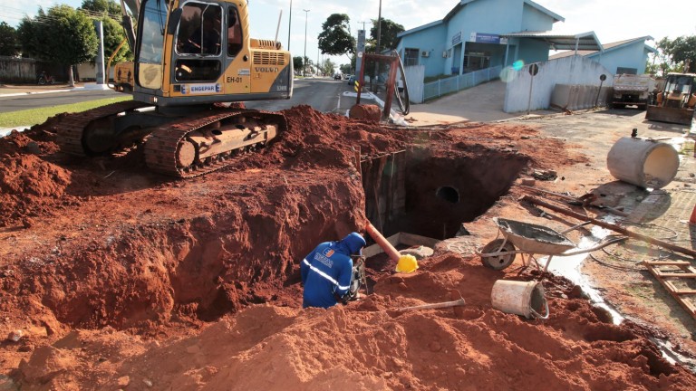 COM MENOS DE 30 DIAS, OBRAS DA BANDEIRANTES AVANÇAM E JÁ TEM 40% DA DRENAGEM PRONTA