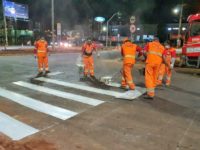 PREFEITURA INICIOU SINALIZAÇÃO HORIZONTAL DAS NOVAS ROTATÓRIAS DA JOAQUIM MURTINHO